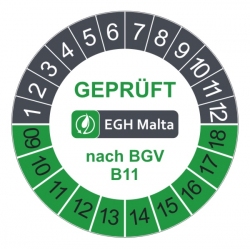 Pr�fplakette nach BGV B11