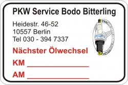 Service Aufkleber runde Ecken