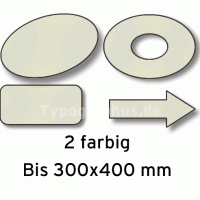 Siebdruck Aufkleber beliebige Form bis 300x400 mm | ab 50 Stk.