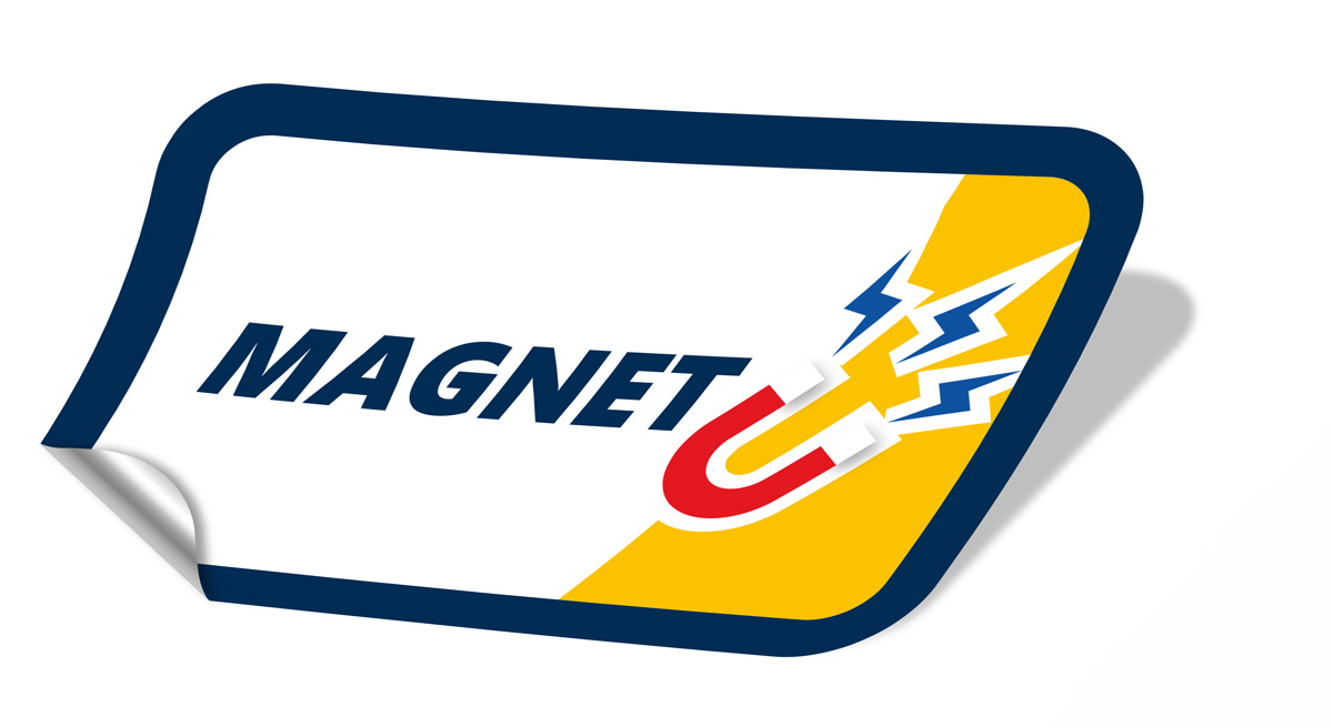Bedrucktes Magnetschild mit Logo auf einer Fahrzeugtür