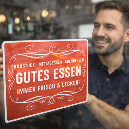 Fensteraufkleber innenklebend