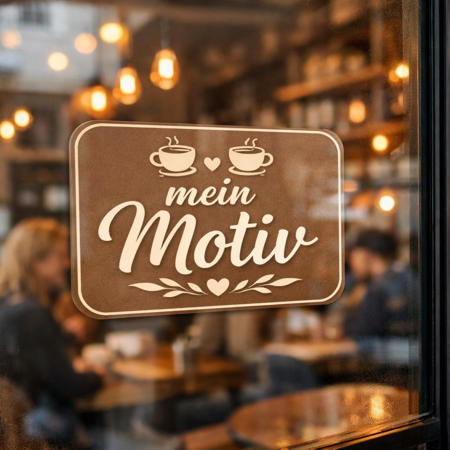 Innenklebende Aufkleber für Glastür