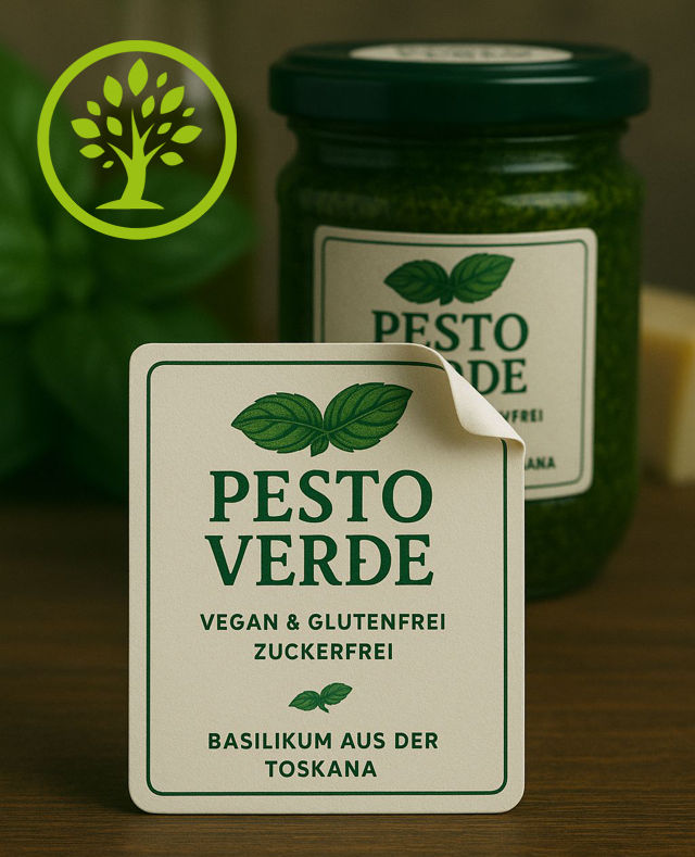 Papieraufkleber Beispiel