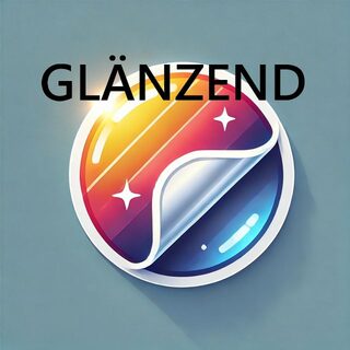 Glänzender Vinyl-Aufkleber mit kräftigen Farben