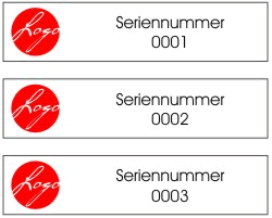 Personalisierte Aufkleber & Etiketten mit Seriennummer