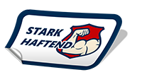 Stark hafende Aufkleber