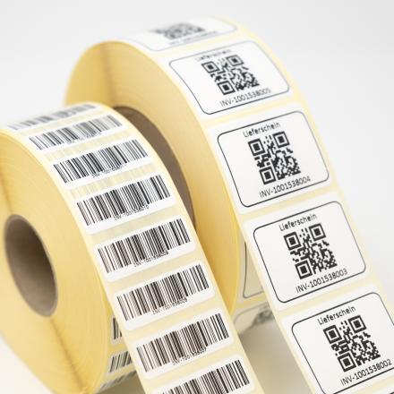 Rollenetiketten Barcode QR-Code
