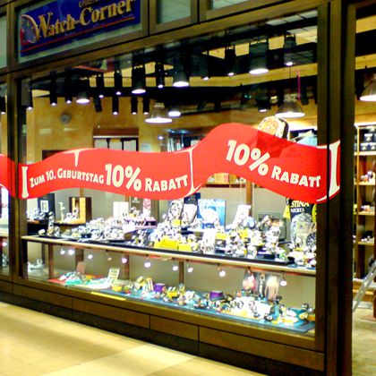 Schaufensteraufkleber 10% Rabatt
