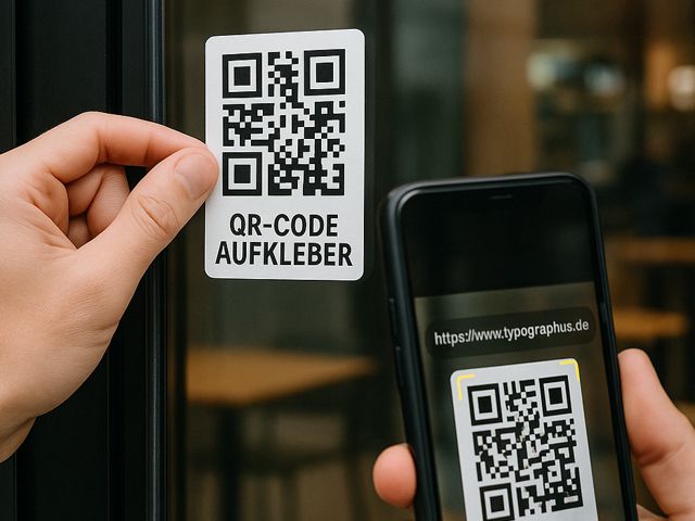 QR-Code Aufkleber individuell Glasscheibe

