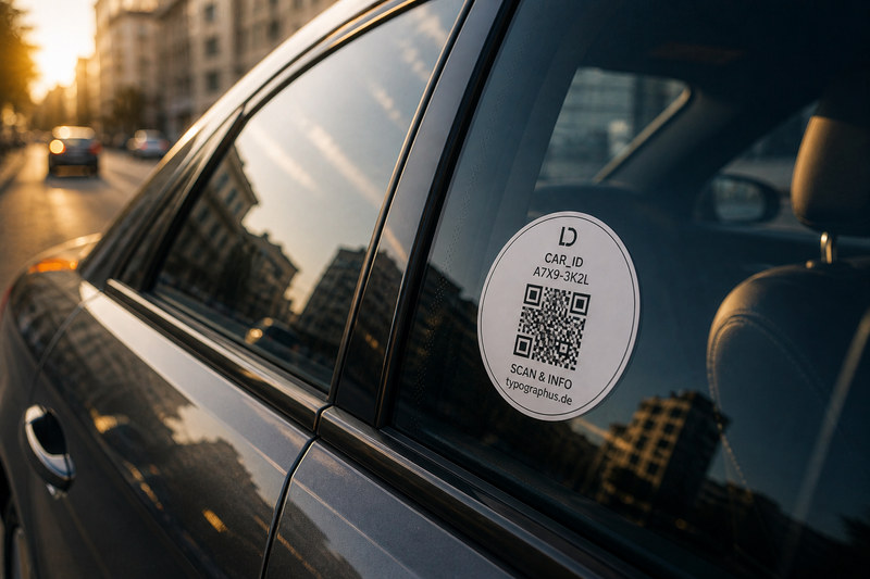 QR-Code Aufkleber für Autos