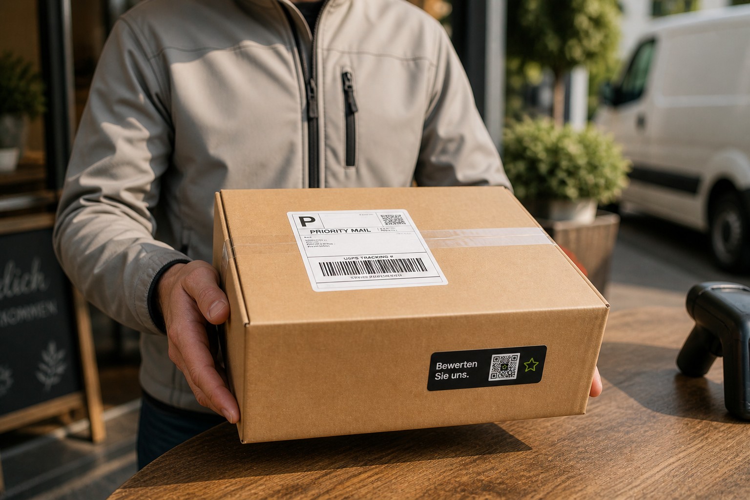 Bewertungs-QR-Code als Versandbeilage
