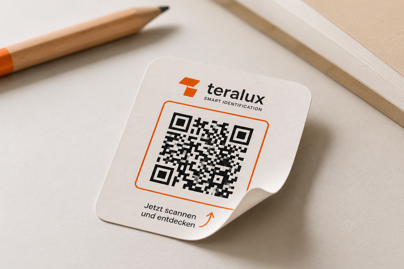 QR-Code Aufkleber auf Haftpapier