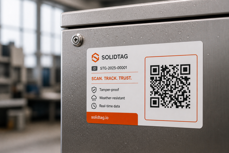 QR-Code Aufkleber aus wasserfester PVC-Folie