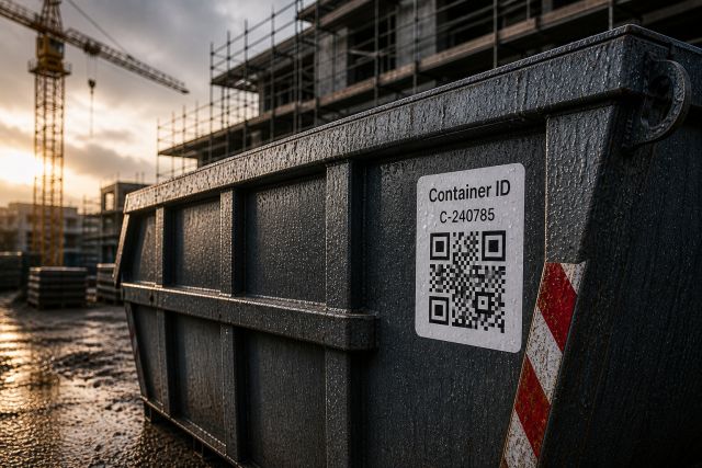 Wasserfeste QR-Code Aufkleber im Außeneinsatz