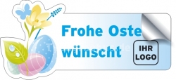 Frohe Ostern - Aufkleber mit Logo