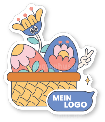 Ostersticker Korb mit Logo