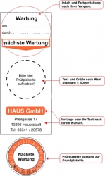 Prüfplaketten Layout Beispiel