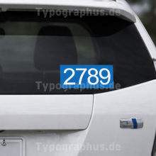Aufkleber Mietwagen Ordnungsnummer