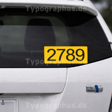 Aufkleber Taxi Ordnungsnummer