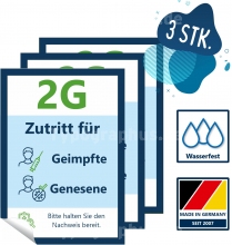 BIKE-label Corona Aufkleber 3G-Regel Zutritt für Geimpft Genesen Getestet 130 x 195 mm 900243VA 