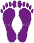 Fußbodenaufkleber Fußabdruck Violett M102