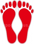 Fußbodenaufkleber Fußabdruck Rot M102
