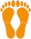 Fußbodenaufkleber Fußabdruck Orange M102