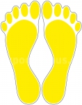 Fußbodenaufkleber Fußabdruck Gelb M102