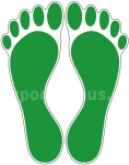 Fußbodenaufkleber Fußabdruck Grün M102