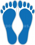 Fußbodenaufkleber Fußabdruck Blau M102