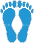 Fußbodenaufkleber Fußabdruck Hellblau M102