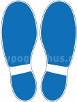 Fußbodenaufkleber Schuhabdruck Blau M100