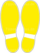 Fußbodenaufkleber Schuhabdruck Gelb M100