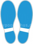 Fußbodenaufkleber Schuhabdruck Hellblau M100