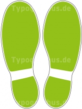Fußbodenaufkleber Schuhabdruck Hellgrün M100