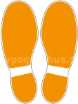Fußbodenaufkleber Schuhabdruck Orange M100