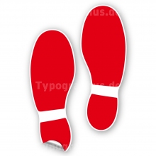 Fußbodenaufkleber Schuhabdruck Rot M100