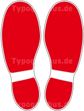 Fußbodenaufkleber Schuhabdruck Rot M100