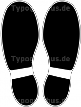 Fußbodenaufkleber Schuhabdruck Schwarz M100