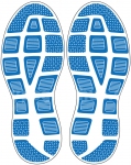 Fußbodenaufkleber Schuhabdruck Sport Blau M105