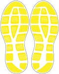 Fußbodenaufkleber Schuhabdruck Sport Gelb M105