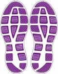 Fußbodenaufkleber Schuhabdruck Sport Violett M105