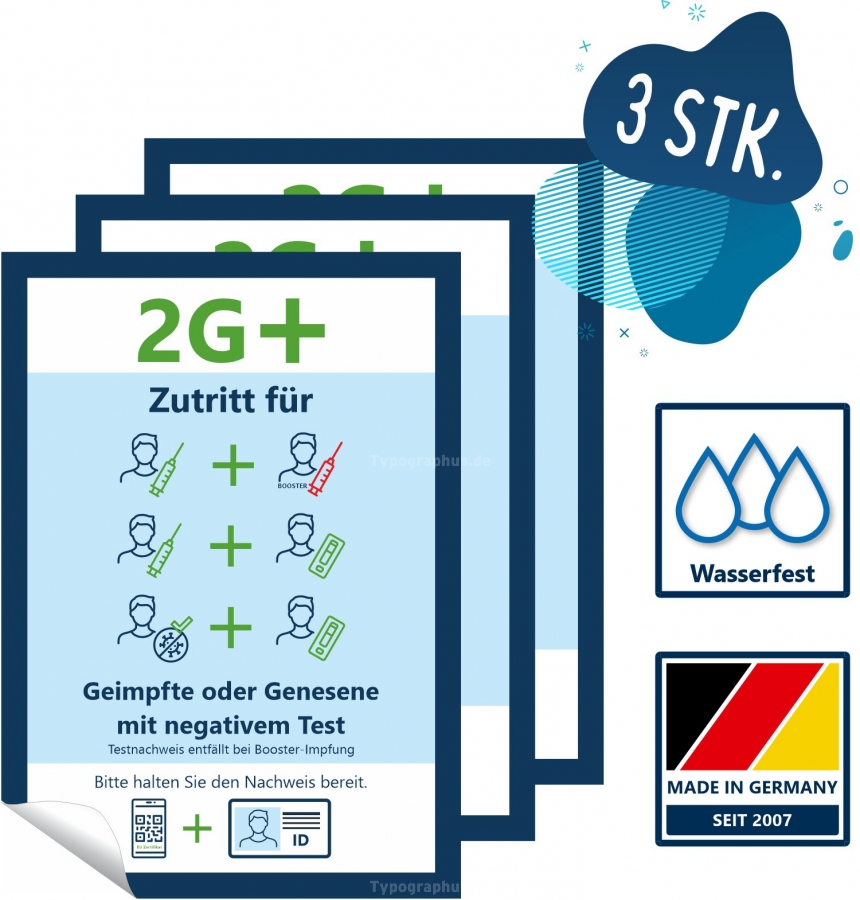 2G Regel Sticker 10cm zum Eintritt für Geimpfte Genesene Aufkleber 2G Test 