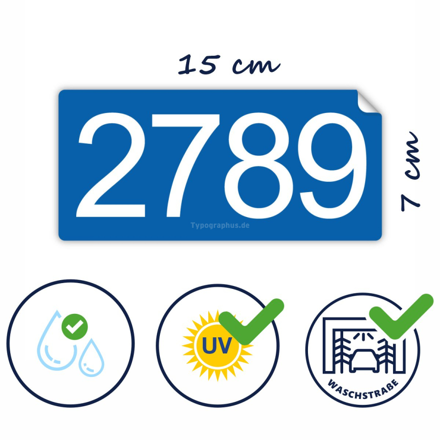 Aufkleber Mietwagen Ordnungsnummer 2