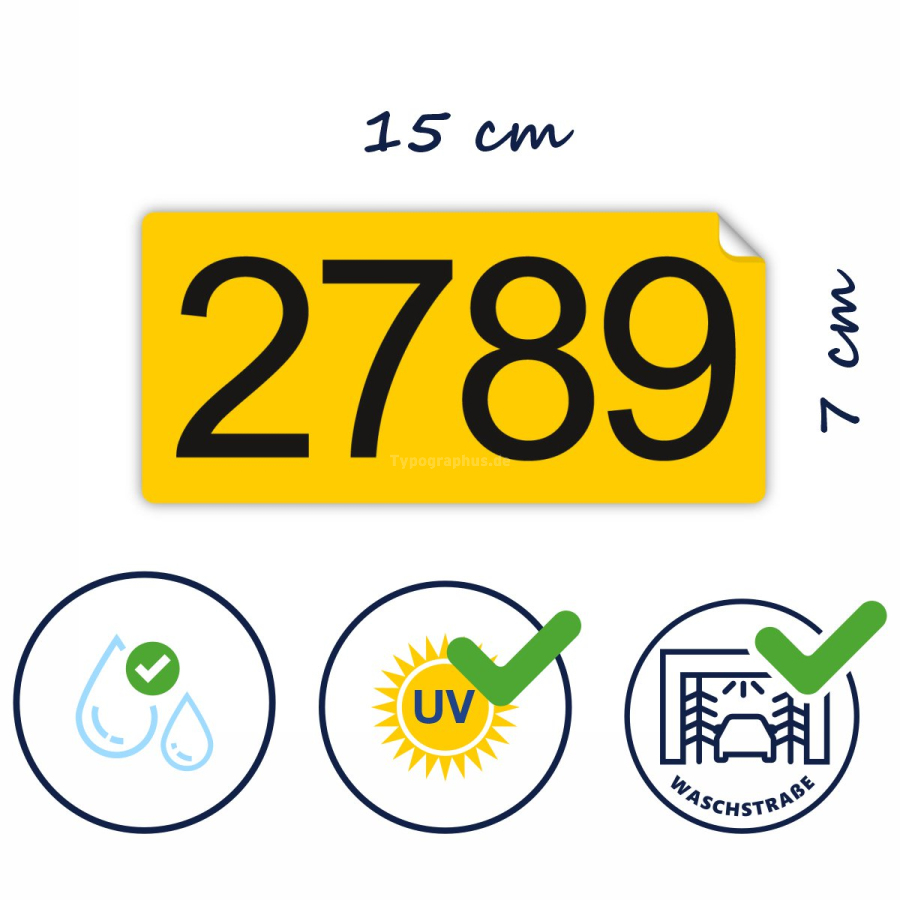 Aufkleber Taxi Ordnungsnummer