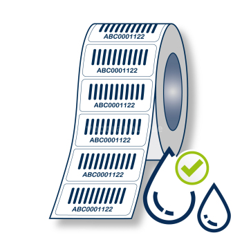 Barcode Etiketten Polyester PET 38x19 mm auf Rolle