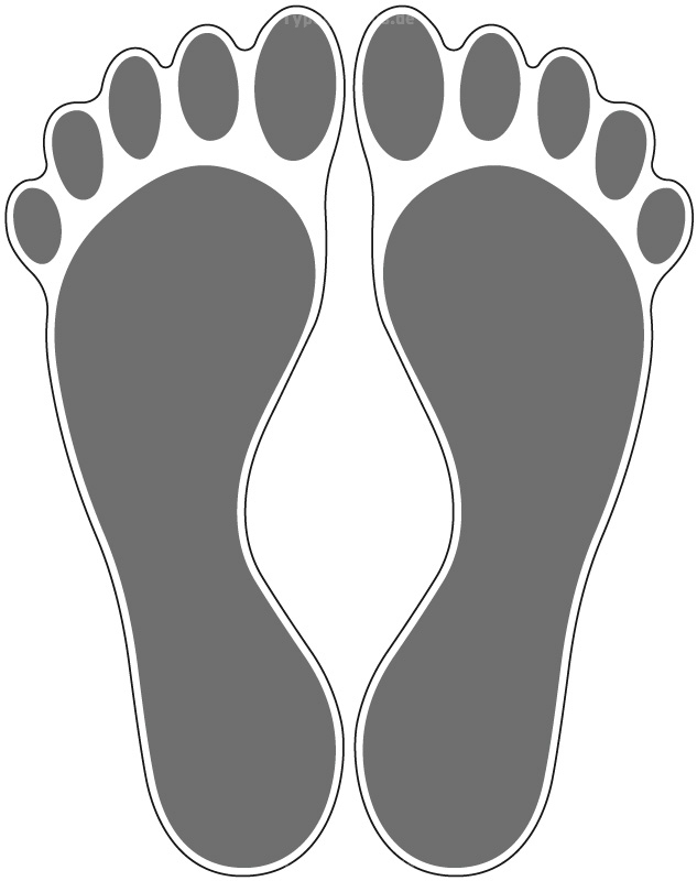 Fußabdruck grau