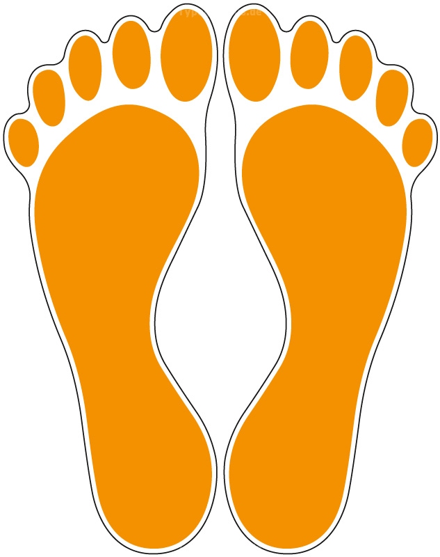 Fußabdruck orange