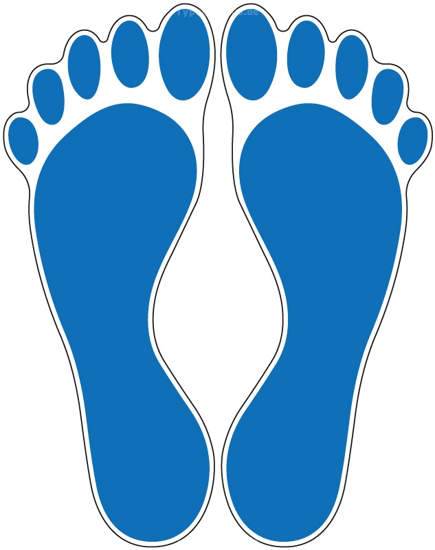 Fußabdruck blau