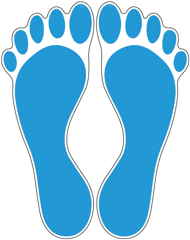 Fußabdruck hellblau